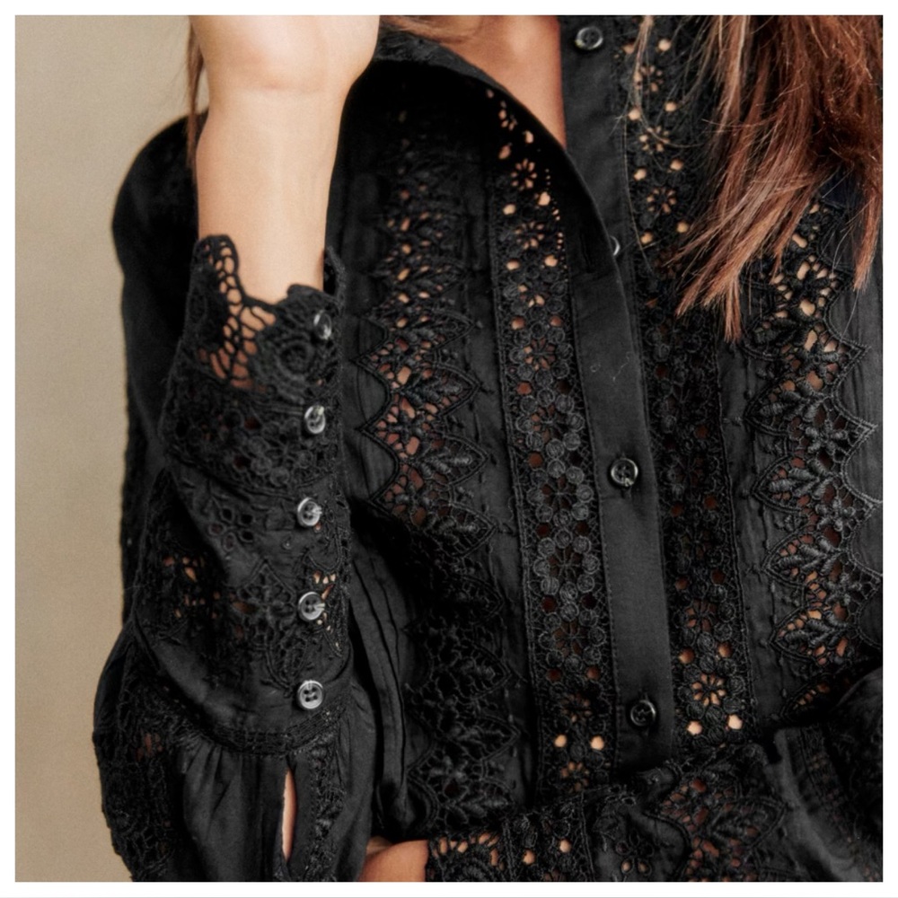 Sezane Rym Shirt Black - Size 12